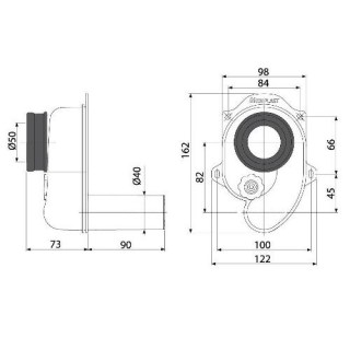 alcaplast a45b sifon dlya pissuara gorizontalnyj