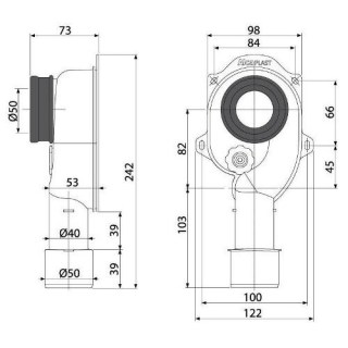 alcaplast a45c sifon dlya pissuara vertikalnyj