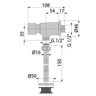 alcaplast ats001 ustrojstvo smyva dlya pissuara