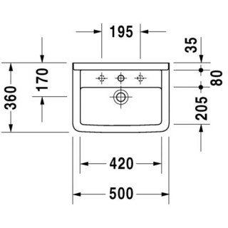 duravit 0300500000 starck 3 rakovina podvesnaya