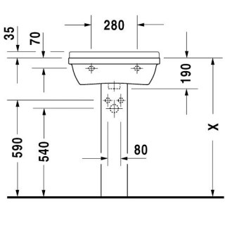 duravit 0300550000 starck 3 rakovina podvesnaya