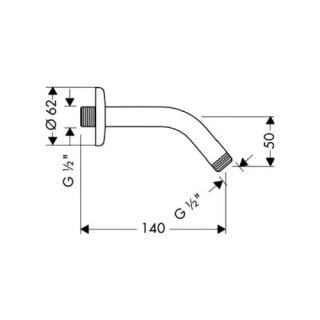 hansgrohe 27411000 derzhatel dlya verkhnego dusha