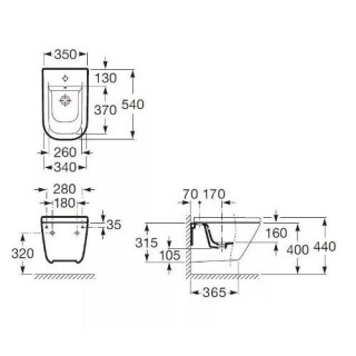 roca 357475000 gap bide podvesnoe s kryshkoj