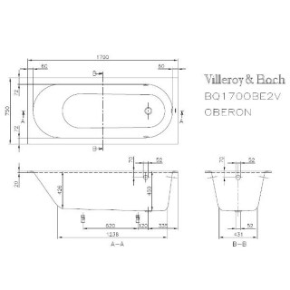 villeroy boch bq170obe2v oberon 170 75 vanna kvarilovaya