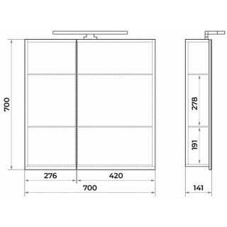 toms design 400 gr 0901 greta 70 zerkalnyj shkaf