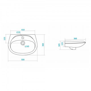 santek 1wh110451 briz 50 rakovina