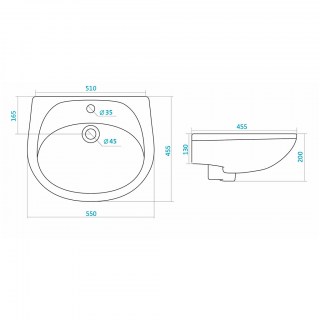 santek 1wh110460 briz 55 rakovina
