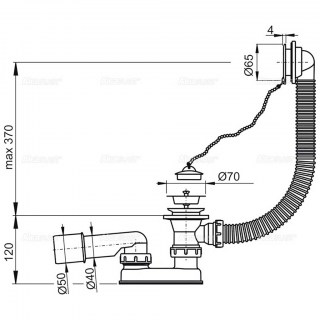 alcaplast a501 sliv pereliv dlya vanny