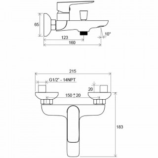ravak x070083 classic cl 022 00 150 smesitel dlya vanny