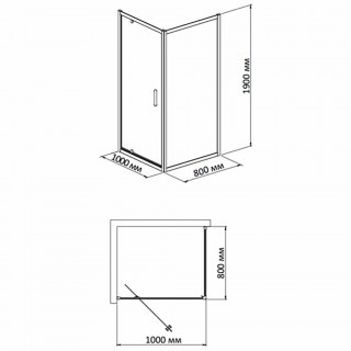 bandhours 190190001 frenk side glass 810 100 80 dushevoj ugolok