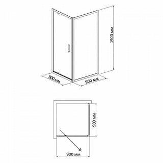 bandhours 190310001 frenk side glass 99 90 90 dushevoj ugolok