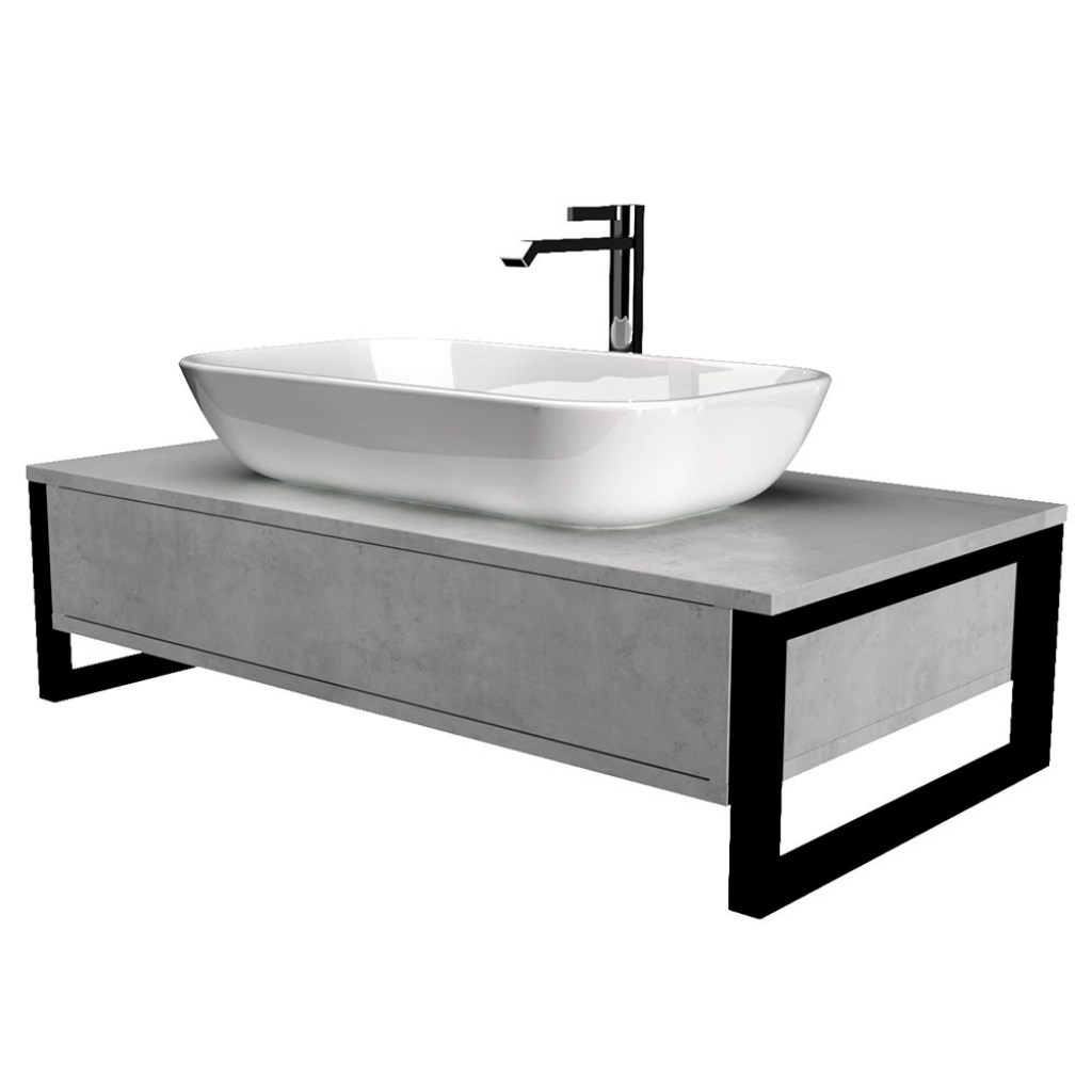 Столешница под раковину 1MarKa Grunge Loft 80 бетон светлый