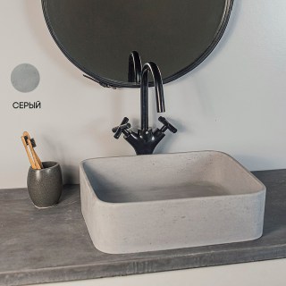 Раковина накладная Only Beton Оазис-M 0111003202 светло-серый